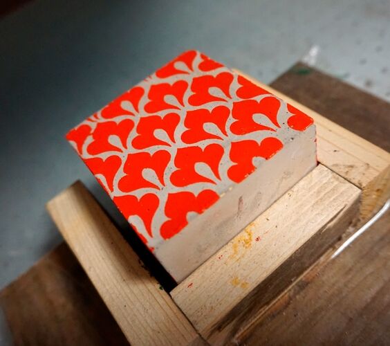 TILLANDSIA BLOCK RED PATTERN